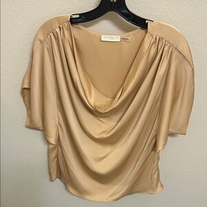 Ramy Brook Women's Elegant Beige Drape Blouse